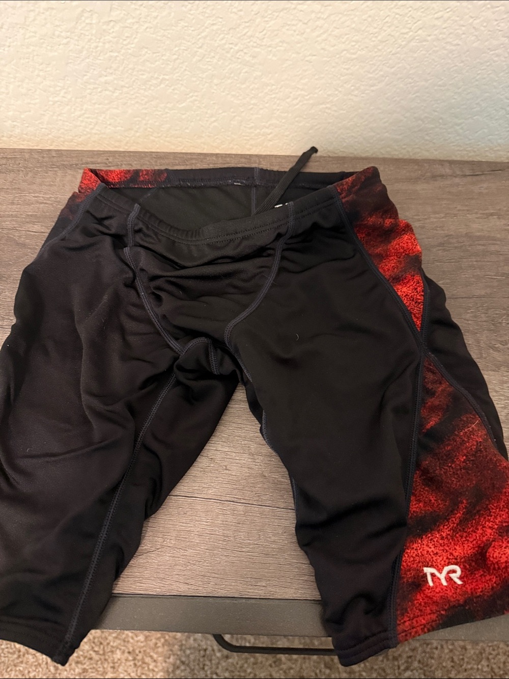 TYR Black Jammers with Red Accent Panels